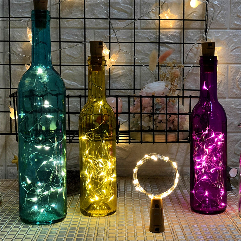 1m 10 Lights LED Lantern Bottle Stopper Type String Light for Birthday Christmas Decoration
