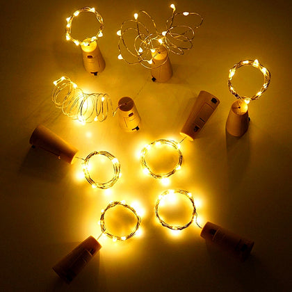 1m 10 Lights LED Lantern Bottle Stopper Type String Light for Birthday Christmas Decoration