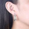 S925 Electroplated Hollow Out Simple Pure Silver Earrings