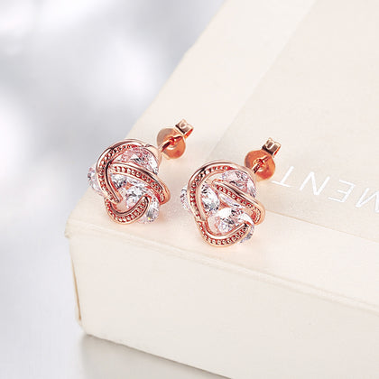 Zircon Earring with Thread Ball