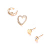 4 Pcs/Set Simple Heart Geometric Crystal for Women Gold Fashion Bohemian Earring