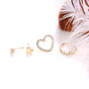 4 Pcs/Set Simple Heart Geometric Crystal for Women Gold Fashion Bohemian Earring