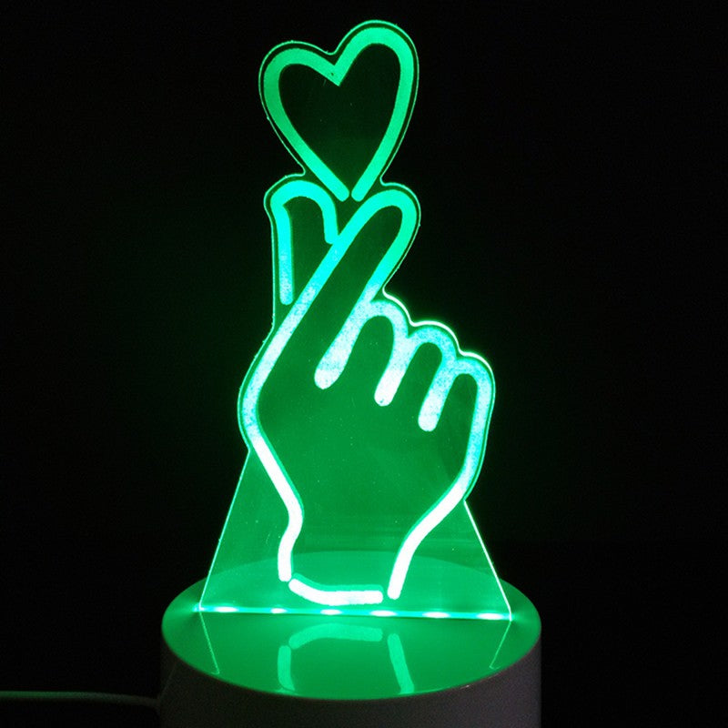 Gesture Than Heart 3D LED Night Light Touch Table Desk Lamp