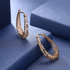 S925 Plated Hollow Out Simple Pure Silver Earrings Champagne Gold
