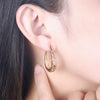S925 Plated Hollow Out Simple Pure Silver Earrings Champagne Gold