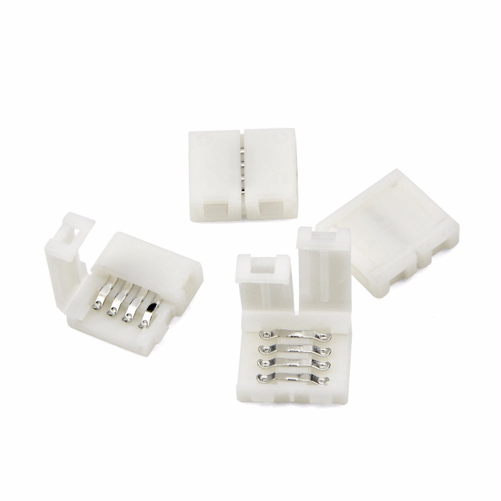 10Pcs 4pin 10mm Solderless Connector For LED 5050 RGB Bare Board Strip Light