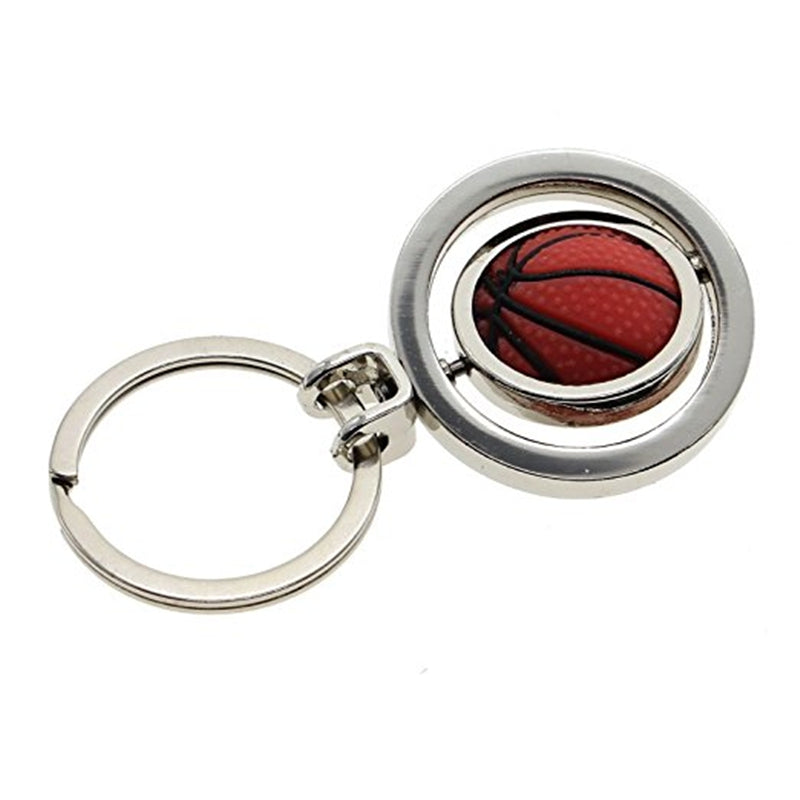 Stylish Silver 3D Basketball Keyring Keychain Charm Metal Key Ring
