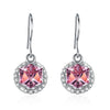 S925 Sterling Silver Sugar Drop Earrings Pink/Platinum Plated