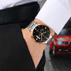 NIBOSI 2039 Scratch Design Luminous Waterproof Business Quartz Watch