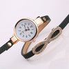 DUOYA D123 Women Girls Wrap Around Leather Bracelet Wrist Watch