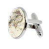 Alloy Glass Material/ Electroplating Printing Process Miniature World Map Cuffli