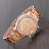 Women Luxury Crystals Quartz Plated Classic Faux Chronograph Watch