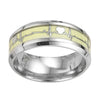 Men Women Lovers Gift Luminous Heartbeat Ring Stainless Steel Wedding Rings