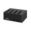 Maiwo K3084 Hard Drive Duplicator Esata Dock 4 Bay Usb 3.0 Esata Hard Drive Docking Station with Clone Duplicator Function for 2.5/3.5 Inch Sata Hard Drive Abs Plastic Diskless