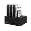 Maiwo K3084 Hard Drive Duplicator Esata Dock 4 Bay Usb 3.0 Esata Hard Drive Docking Station with Clone Duplicator Function for 2.5/3.5 Inch Sata Hard Drive Abs Plastic Diskless