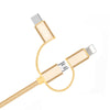 High Speed Nylon Braided Fast Charging 3 in 1 USB Charger Cable for iPhone Android Type C Smartphones