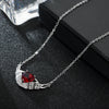 Hand Heart Zircon Crystal Necklace Women Silver Necklaces Wedding Jewelry