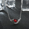 Hand Heart Zircon Crystal Necklace Women Silver Necklaces Wedding Jewelry