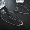 Hand Heart Zircon Crystal Necklace Women Silver Necklaces Wedding Jewelry