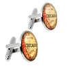 Alloy Glass Material/ Printing Process Old Map Cufflinks for Men