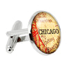 Alloy Glass Material/ Printing Process Old Map Cufflinks for Men