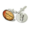Alloy Glass Material/ Printing Process Old Map Cufflinks for Men