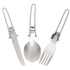 Portable Outdoor Camping Survival Set Picnic Stainless Steel Folding Tableware
