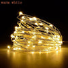 10M 100-LED Silver Wire Strip Light Battery Operated Fairy Lights Garlands Christmas Holiday Wedding Party 1PC