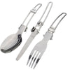 Portable Outdoor Camping Survival Set Picnic Stainless Steel Folding Tableware
