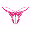 Sexy Fashion Embroidery Underwear Ladies Pearl Massage Open File Thong