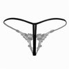 Sexy Fashion Embroidery Underwear Ladies Pearl Massage Open File Thong