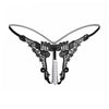 Sexy Fashion Embroidery Underwear Ladies Pearl Massage Open File Thong