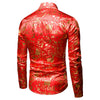 Gold Color Fashion Christmas Long Sleeve Men Shirt