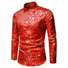 Gold Color Fashion Christmas Long Sleeve Men Shirt