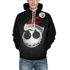 Men's Casual 3D Print Skull Christmas Hat Hoodie