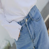 Blue Pants Split Wide-Legged Jeans Female