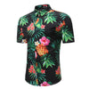 Men's Casual Short Sleeve Flower Shirt