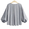 2018 Spring New Plus Size Casual Striped Bow Shirt