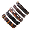 5 Pcs Handmade Leather Braided Bracelet
