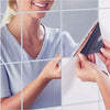 9PCS Square Mirror Tile Wall Stickers 14.8cm x 14.8cm 3D Decal Mosaic Home Room Decoration DIY for Living Room Porch