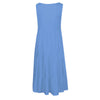 Posed Beach Dress Sleeveless Round Collar Stitching