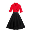 Half Sleeve Contrast Color The Big Pendulum Dress