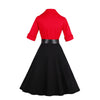 Half Sleeve Contrast Color The Big Pendulum Dress