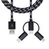 USB to Type C 8 Pin Micro 3 in 1 Multiple 2.4A USB Charging Cable for iPhone X 8  Galaxy S8 Huawei Mate 9 Xiaomi 6