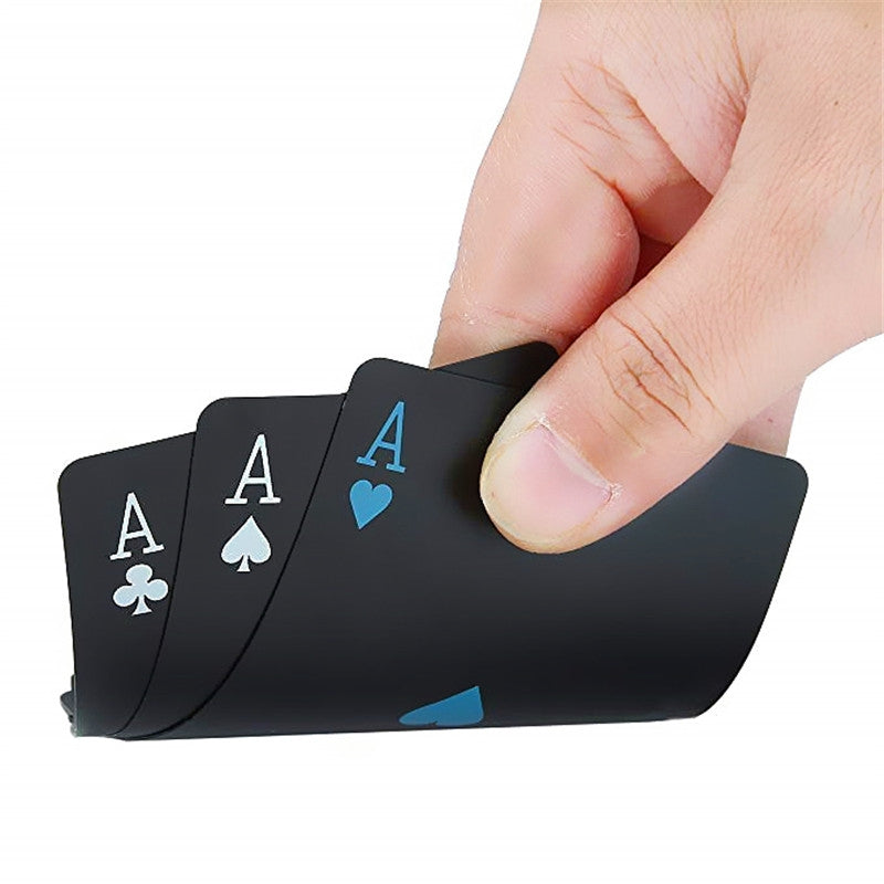 Creative Black Water-resistant PVC Poker Playing Cards Table Game Set