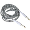 White Cloth Braided Tweed Guitar Cable Cord 1M