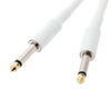 White Cloth Braided Tweed Guitar Cable Cord 1M