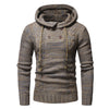 Men's Fashion Color Twist Double-breasted Hooded Slim Knit