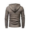 Men's Fashion Color Twist Double-breasted Hooded Slim Knit