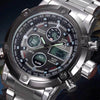 Men's Multifunctional Fashion Sporty LED Digital Double Movement  Quartz Watch